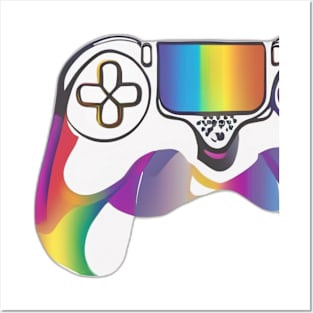 Colorful Gamer Pride Gamepad Illustration No. 548 Posters and Art